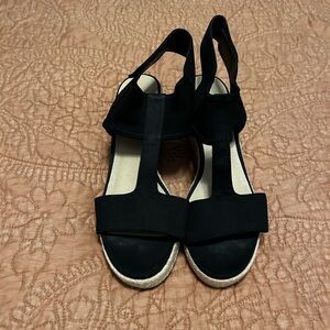 Moda Spana Black Espadrille Shoes with Elastic Slingback